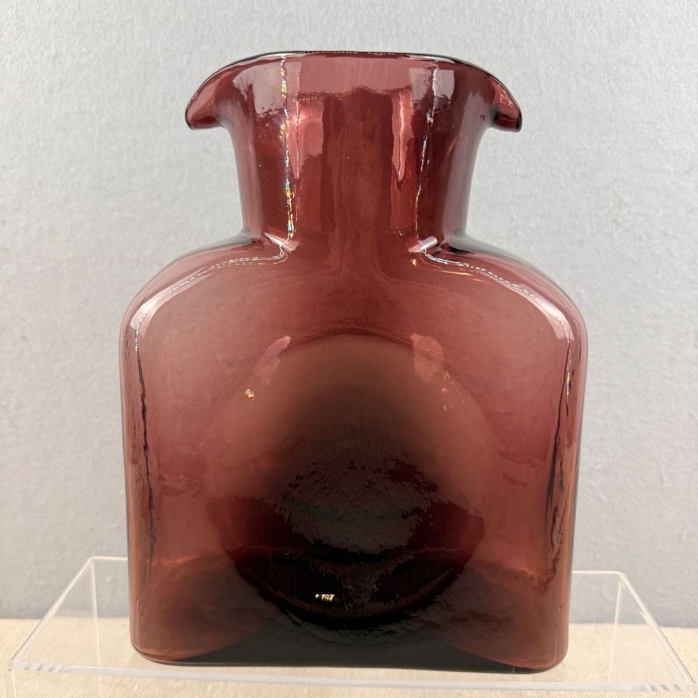 Blenko 384 Water Bottle Amethyst Glass Double Spout Water Pitcher - Picture 3 of 8